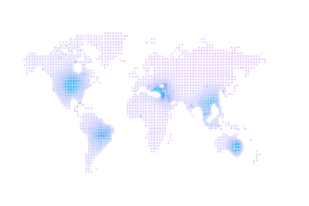 World map showing global coverage and reach